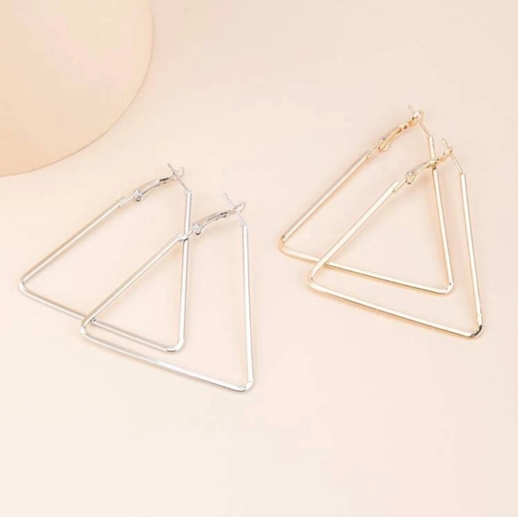 ✅ 2 Pair/Triangle Loop Earrings - Picture 2 of 2